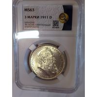 3 марки 1911 Луитпольд ms 63 яркий штемпельный блеск
