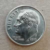 США 1 дайм, 2015 Дайм Рузвельта Отметка МД: "P" - Филадельфия, KM# 195a, ю