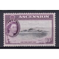 174.BrK. Великобритания. Колонии. Асенсьон. Елизавета II. Местные мотивы. 1956 г. Концевая марка серии. 10Sh. Mi.#74.