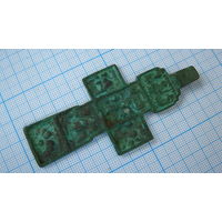 Крестик старинный, нательный. Бронза, литье.