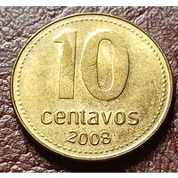 Аргентина 10 сентаво, 2008    ( 1-2-2 )