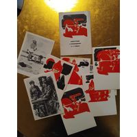 Комплект из 12 открыток - Иллюстрации к произведениям А. П. Гайдара