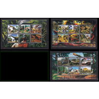 СЕРИЯ Блоков динозавры рептилии фауна MNH