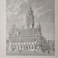 Миддельбургъ. Городская ратуша. Энциклопедическая гравюра конец 19в. 22х16см. Спб.