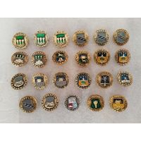 Значки. Города из серии Древняя Русь, Древний герб. Пенза, Курск, Городище, Томск, Липецк, Иркутск, Омск, Липецк, Сосница, Тамбов и др. Цена указывается за один значок.  #-III-03