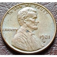 США 1 цент, 1981    D    ( 2-1-2 )