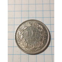 1 франк Швейцария 2007 год