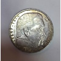 5 марок 1935 Гинденбург остатки блеска!