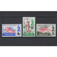 Гибралтар 1966** Чемпионат Европы по морской рыбалке Mi#179-181
