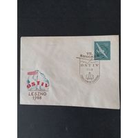 Польша 1958 КПД с маркой из серии "Чемпионат мира по планерному спорту" (спецгашение посвящено VII конгрессу OSTIV в польском городе Лежно) Mi.1058