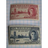 БРИТАНСКИЕ КОЛОНИИ СЕНТ-ВИНСЕНТ 1946 ГОД ГОДОВЩИНА ПОБЕДЫ