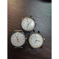 Винтажные наручные часы луч одни обычные заводятся и идут , 17 камней с желтой оправой работоспособность неизвестна ,16 камней заводятся и идут , ТО часов не проводилось