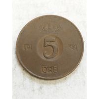 Швеция 5 оре 1955