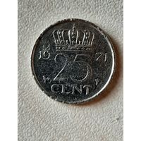 25 центов Нидерланды 1971