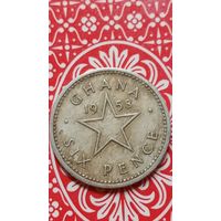 Гана 6 пенсов 1958