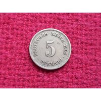 Германия 5 пфеннигов 1905 г. G Редкая!!!