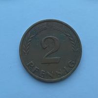 2 пфеннига 1965 D ФРГ