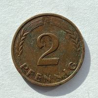 2 пфеннига 1965 D ФРГ