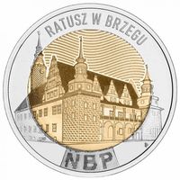 5 злотых 2025 Польша  Ратуша в Бжеге