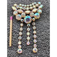 Брошь винтажная ЧССР. "Аврора Бореалис" с тремя подвесками