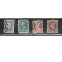 США-1881-1882, (Скотт.206-209), гаш. , Стандарт, Президенты,