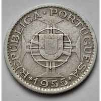 Ангола 10 эскудо 1955 года серебро.