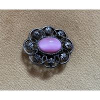 Брошь Кельтская вставки под розовый кварц  Англия 60-е