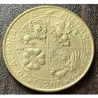 Италия 200 лир, 1993 70 лет военной авиации   ( 1-12-6 )