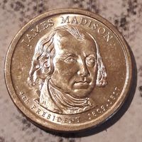 1 доллар 2007 D США 4й президент Джеймс Мэдисон