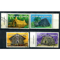 Папуа Новая Гвинея - 1976г. - архитектура, хижины - 4 марки - полная серия, гашёные [Mi 306-309]. #3-WB-102-A-1