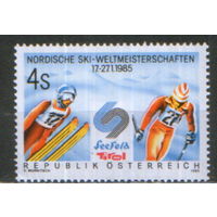 Полная серия из 1 марки 1985г. Австрия "ЧМ по лыжным видам спорта в Зефельде" MNH