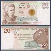 Польша, 20 злотых 2011 г, P-A184 (MS, памятная - столетие со дня присуждения Нобелевской премии Марии Кюри, в буклете), UNC
