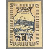 Нотгельд Австрия Айген, 50 геллеров 1920 год