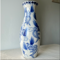 Высокая Ваза Китай фарфор ручная роспись 36см