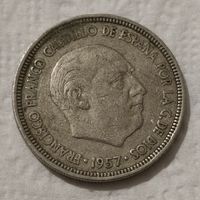 Испания 5 песет, 1957 (69 внутри звезды (1969)) (2-16-237)