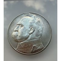 10 злотых 1936 г.  Польша.  ПИЛСУДСКИЙ.  СЕРЕБРО.