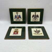 Набор антикварных подставок под чашки и бокалы, 4 шт. Италия. Арт 3545