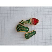 Значки Олимпиада 80. 3 штуки. С 1 рубля.