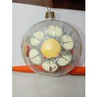 Ёлочная игрушка -  Шарик  ручная роспись  . СССР . С рубля
