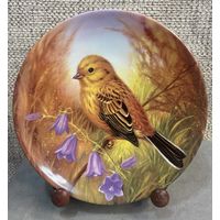 Декоративная настенная тарелка Reichenbach. Обыкновенная овсянка на лугу. Из серии Мгновения природы. Германия. 1997 год. 19.5 см.