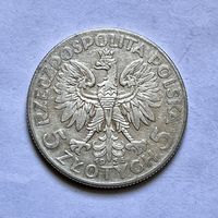 Монета СЕРЕБРО Польша 5 злотых 1934 год Ядвига ОТЛИЧНЫЕ