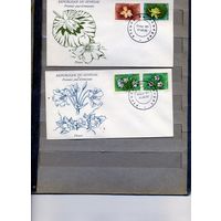 КОНВЕРТ СЕНЕГАЛ   2 шт,  ЦВЕТЫ, КПД, 1982   марки Mi 755-758