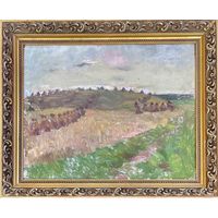 Дучиц Н.В "Поле.Снопы",1963г. Картон, масло. Размер 57х69 см. В родной раме.