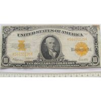 США USA 10 долларов 1922 год(золотой сертификат)-Gold sertificat