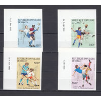 Спорт. Футбол. Конго. 1990. 4 марки б/з. Michel N 1178-1181 (28,0 е).