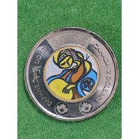 Канада 2 доллара 2025 Посвящение жизни и творчеству Дафны Оджиг (цветная).