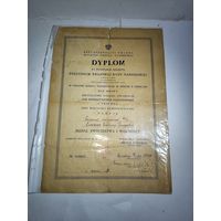 Диплом к Польской медали Победы и свободы. Выдан в 1950 г.