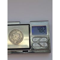 20 сентаво Куба 1915 года (Республика Куба (1915 - 1961). Серебро 900 пробы. Sm45455.