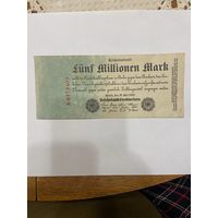 Германия 5000000 марок 1923 г. -0801