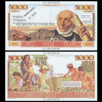 [КОПИЯ] Реюньон 5000 франков 1960г. Образец. (водяной знак)